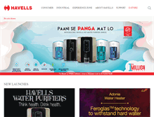 Tablet Screenshot of havells.com